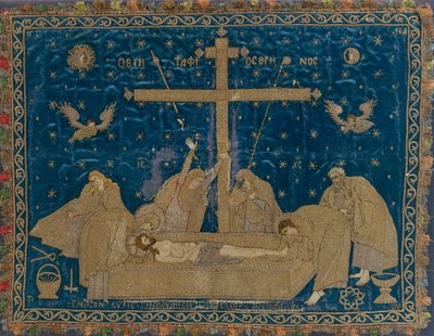 Silver-thread Embroidered Antimensium Bearing the Representation of the Lament by Unbekannt Unbekannt